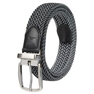 Tommy Bahama Men's Stretch Braided Reversible Belt Black/Gray S/M sizes 32-36